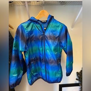 Lands End Kids Size M Nylon Hooded Windbreaker